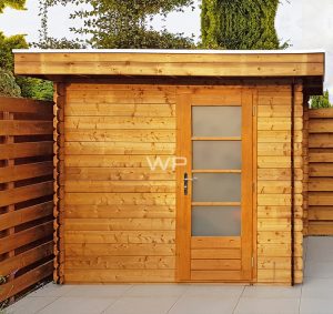 Kleine houten tuinhuis, die ook op maat gemaakt kan worden