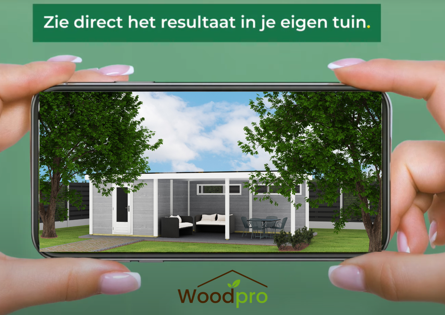 Woodpro voegt Augmented Reality aan 3D tuinhuis configurator!
